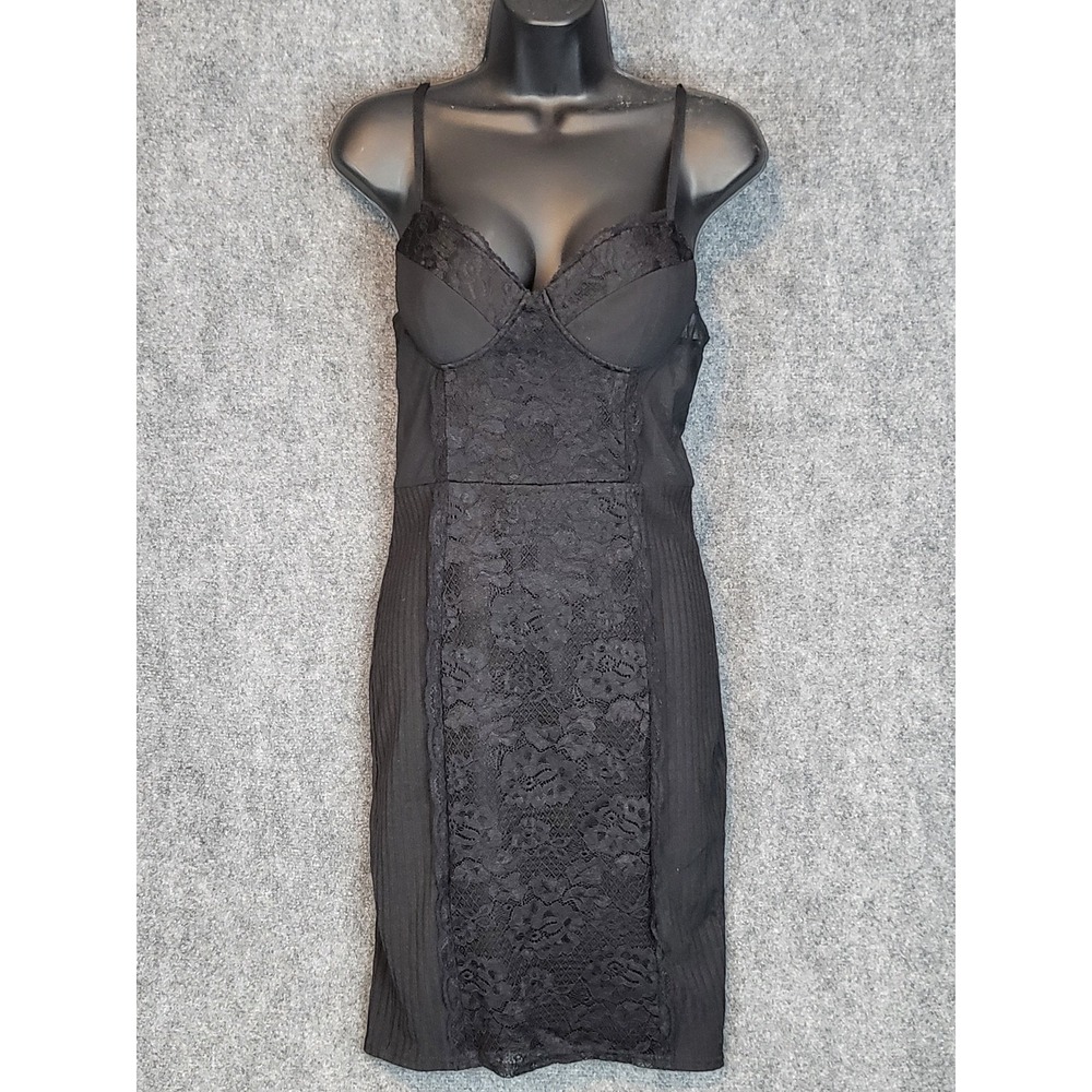 Chocolate USA Black Lace Corset Dress Women Sleeveless Bodycon Cocktail Party